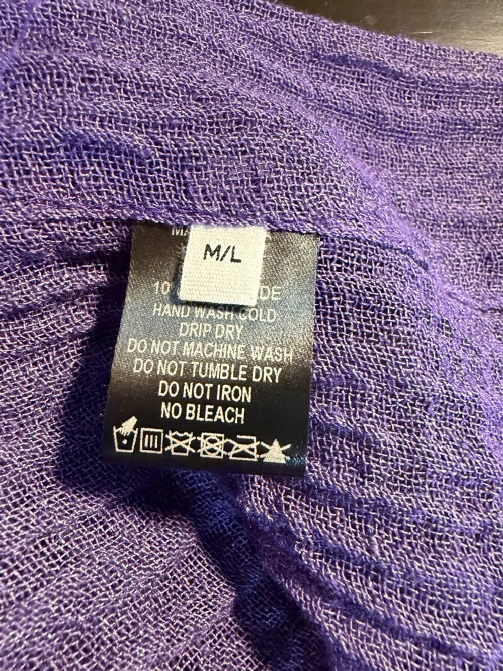NWT Lisa Marie Fernandez ‘Oversized Crinkled Linen-Blend Gauze Poncho’ in Purple - Picture 11 of 16